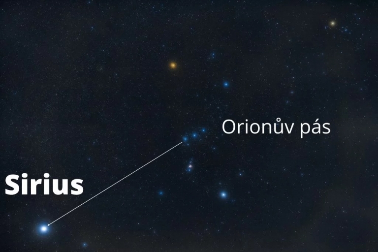 sirius souhvězdí velký pes souhvězdí Orion